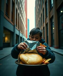 Fatty Foods Linked to Childhood Asthma - AI Generated Image