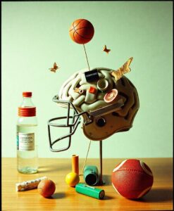 Head Impacts Cause Brain Cell Loss in Young Athletes - AI Generated Image