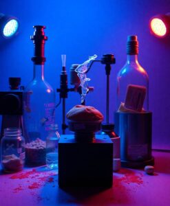 Sweat and food stains vanish under blue light - AI Generated Image