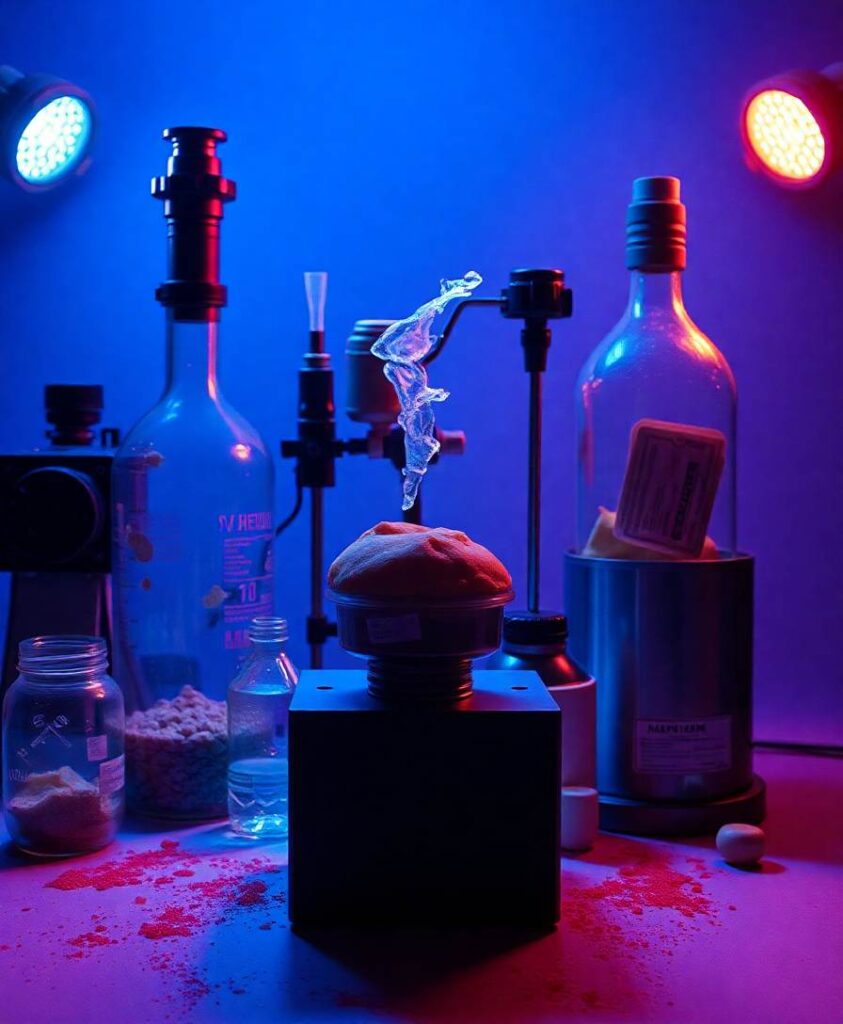 Sweat and food stains vanish under blue light
