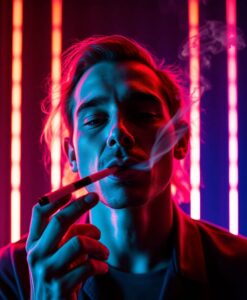 Smoking cannabis with tobacco may disrupt the brain’s “bliss molecule” - AI Generated Image