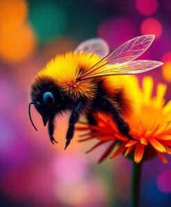Bumblebees as a powerful model for studying cognitive ecology - AI Generated Image