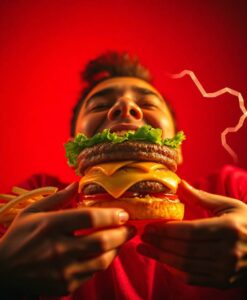 He ate a hamburger and died hours later. Doctors found a shocking cause - AI Generated Image