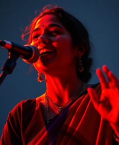 The Co‐Structuring of Gesture‐Vocal Dynamics: An Exploration in Karnatak Music Performance - AI Generated Image