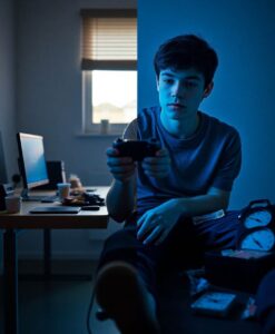 Researchers found a tipping point for video gaming and health - AI Generated Image