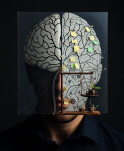 Embracing the suboptimal organization of the human brain - AI Generated Image