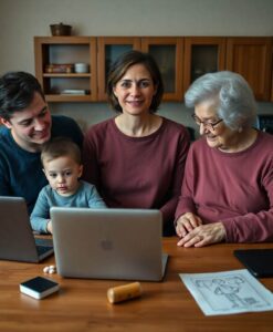 Sandwiched Between Caring for Kids and Aging Parents? Reach Out for Resources - AI Generated Image