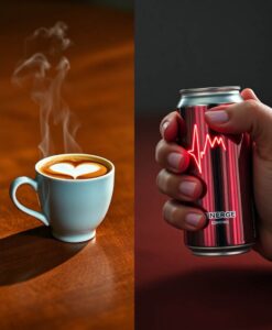Coffee may protect your heart but energy drinks could harm it - AI Generated Image