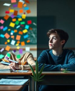 Teen cannabis use linked to slower memory and thinking growth - AI Generated Image