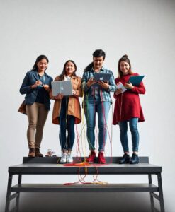 Science from the bottom up - AI Generated Image